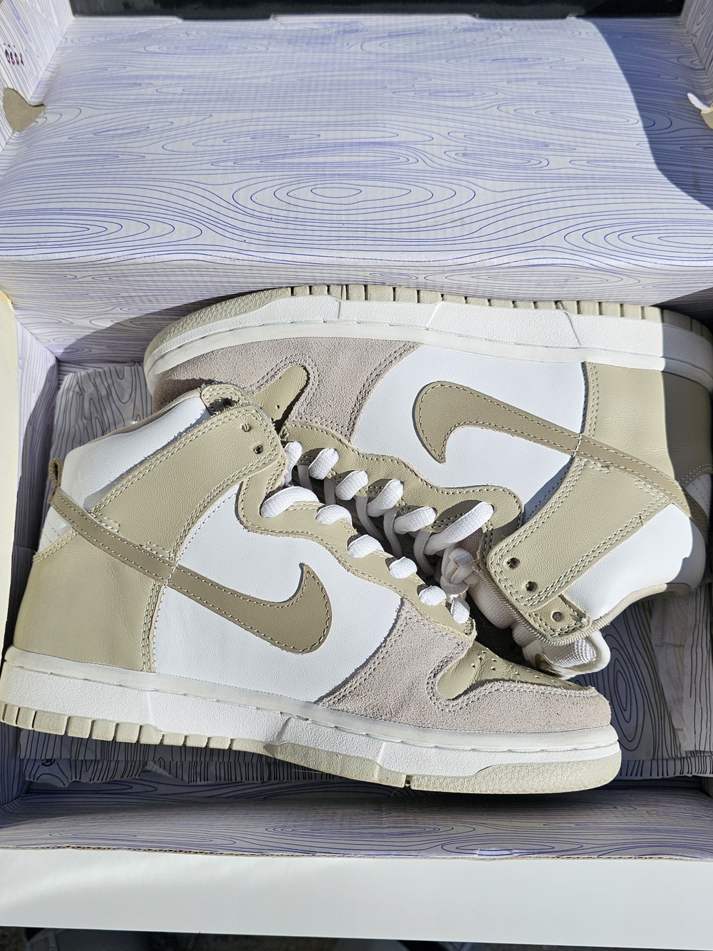 Nike SB KHAKI HIGH CREED SIZE 6 WHITE / KHAKI